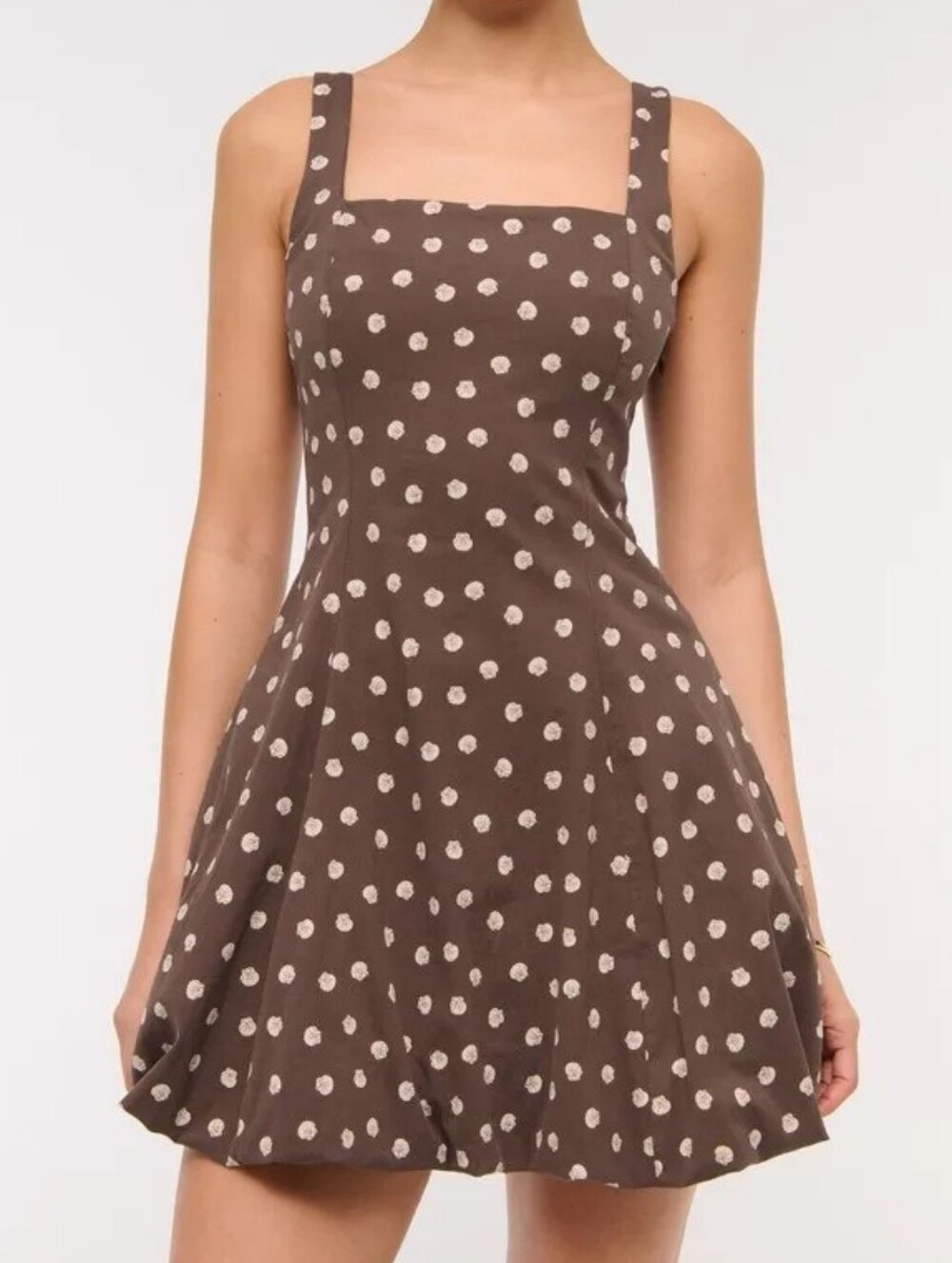 Abercrombie Mila Bubble Hem Mini Skort Dress Brown Shell Print XL